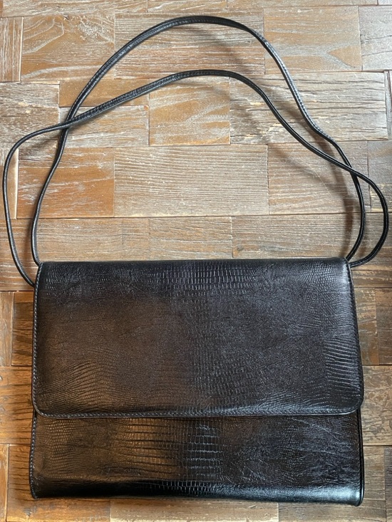 Austin Designs Handbags - Vintage Austin Designs Reptile Skin Embossed Leather Shoulder Bag